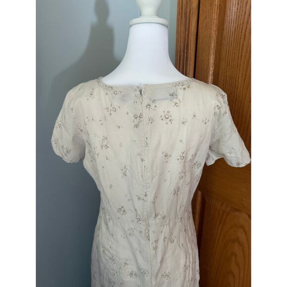Liz Claborne Lizsport Linen Dress Vintage 90's Size 8 - Picture 3 of 7